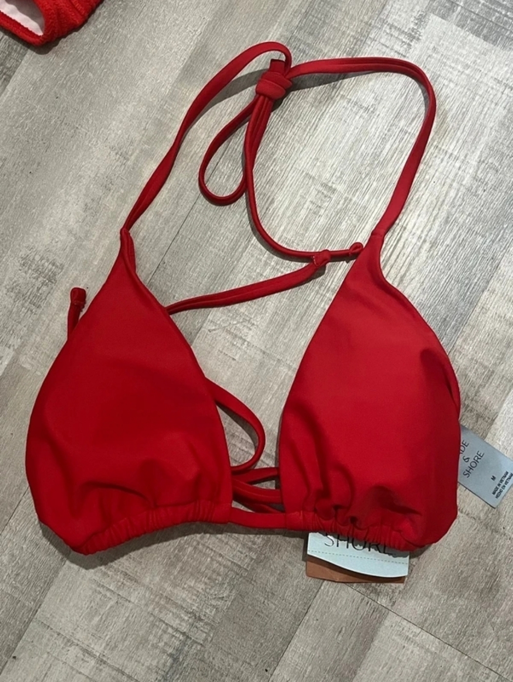 Shade & Shore Teal Strapless Bikini with Front Tie
